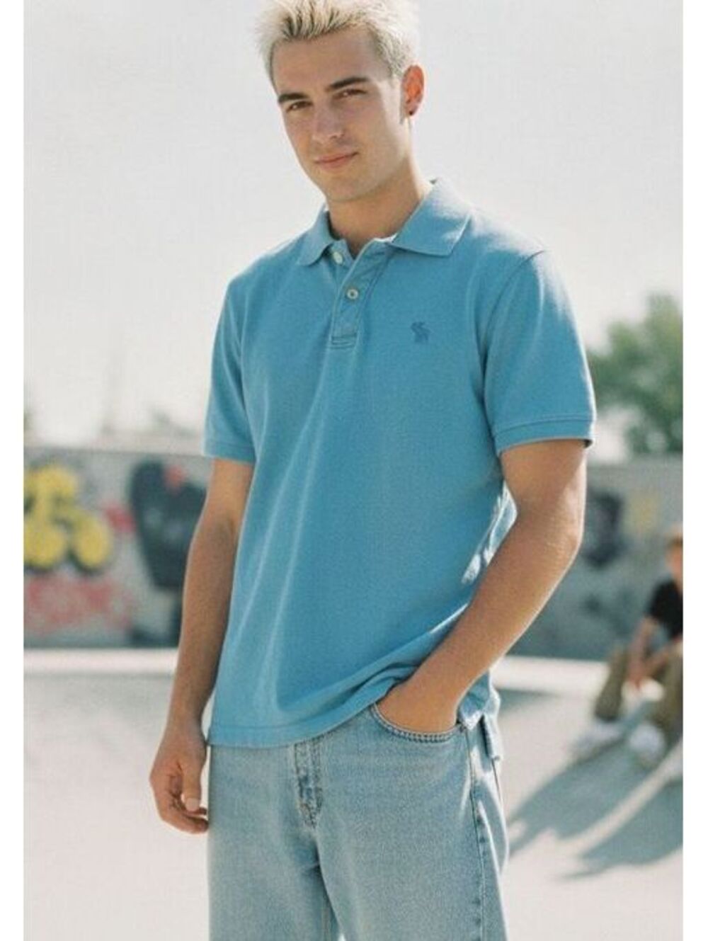 VTG Y2K Turquoise Abercrombie & Fitch Pique Polo Shirt XL
